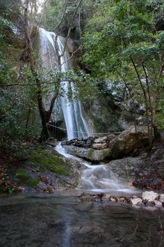 Greek islands waterfall